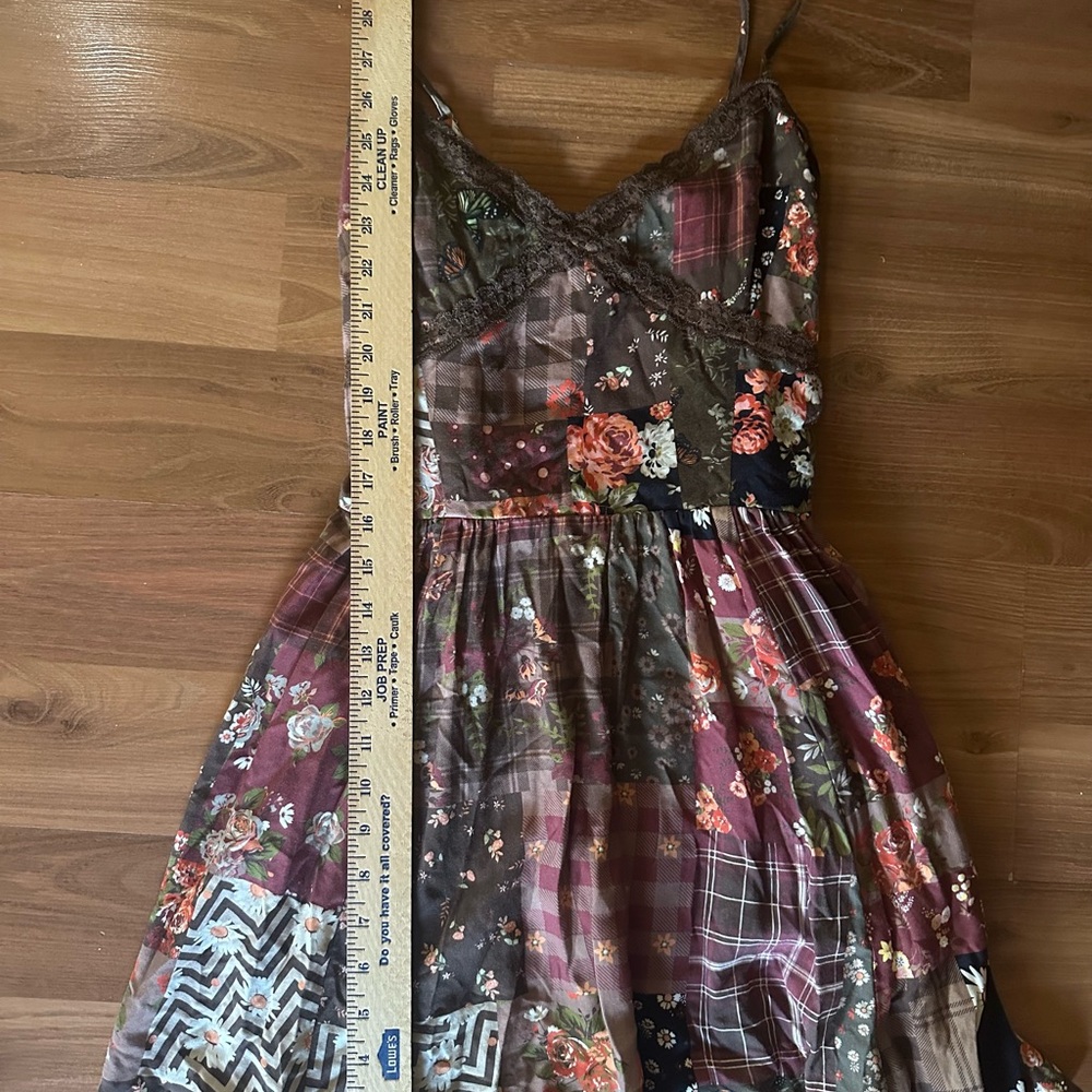 Hot Topic Pink and Brown Thorn & Fable Cottage Floral Patchwork Sundress - Picture 4 of 11